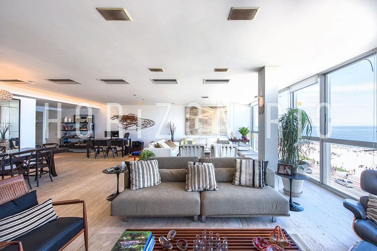 Apartamento à beira-mar em Ipanema: 3 quartos, vista mar