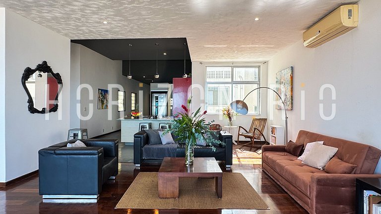 Apartamento 3 Quartos Frente Mar na Av. Atlântica - Aluguel