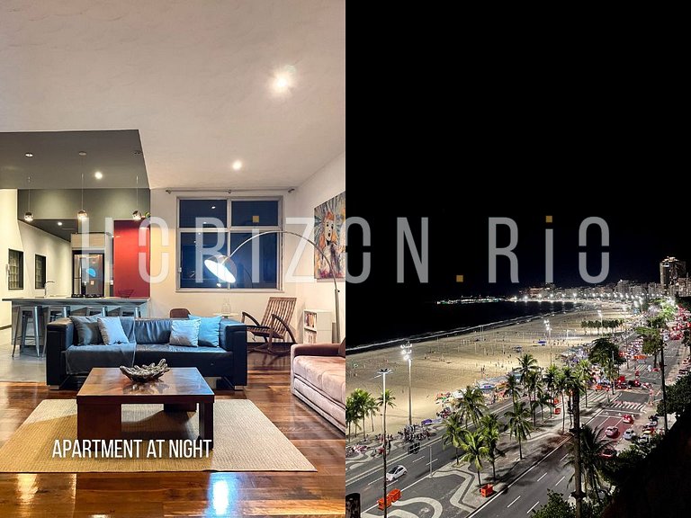 Apartamento 3 Quartos Frente Mar na Av. Atlântica - Aluguel