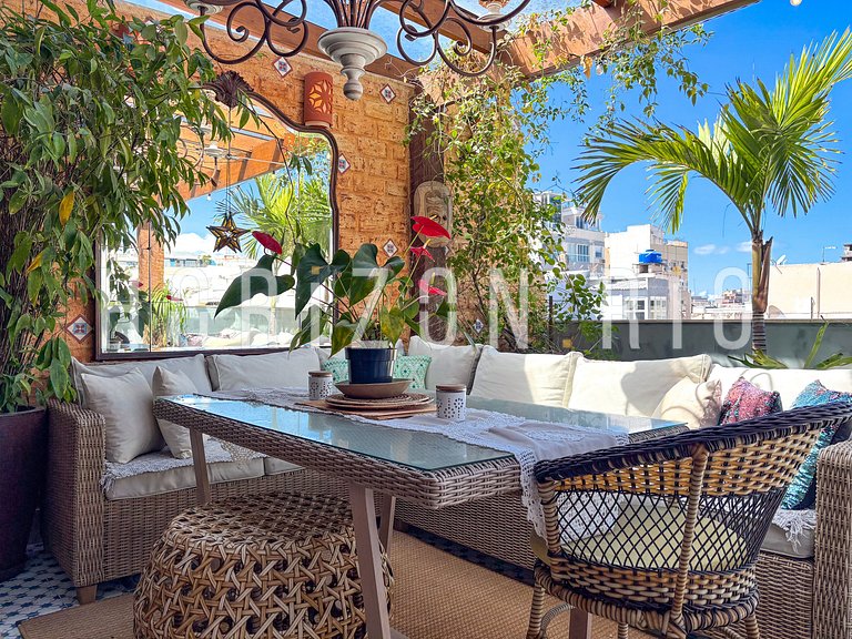 Encantador penthouse decoración mediterránea en Ipanema RJ