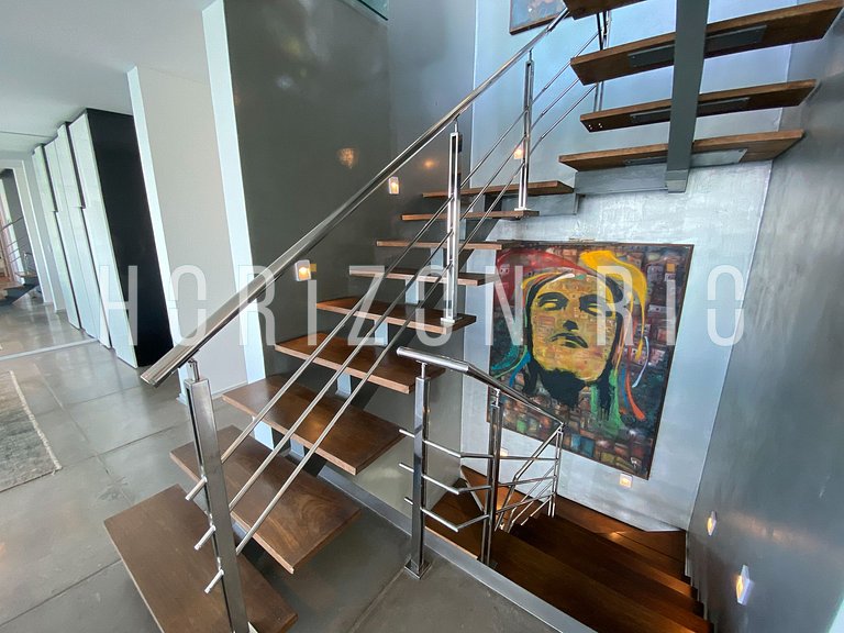 Luxe villa 5 chambres à louer à Joá avec vue sur mer