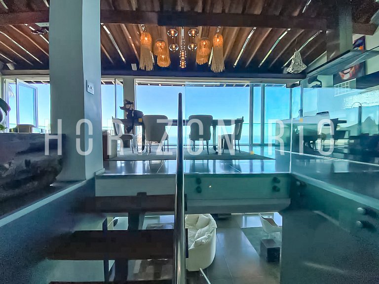 Luxe villa 5 chambres à louer à Joá avec vue sur mer