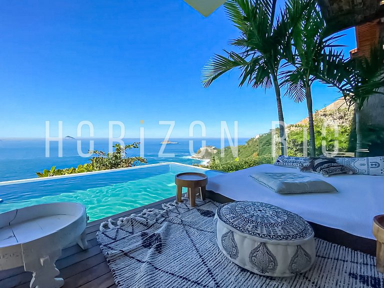 Luxe villa 5 chambres à louer à Joá avec vue sur mer