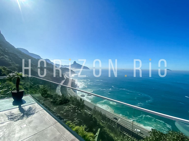 Luxe villa 5 chambres à louer à Joá avec vue sur mer