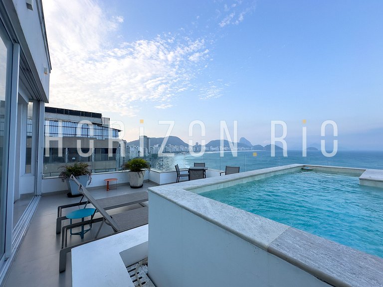 Cobertura 3 suítes Copacabana com piscina privada vista mar