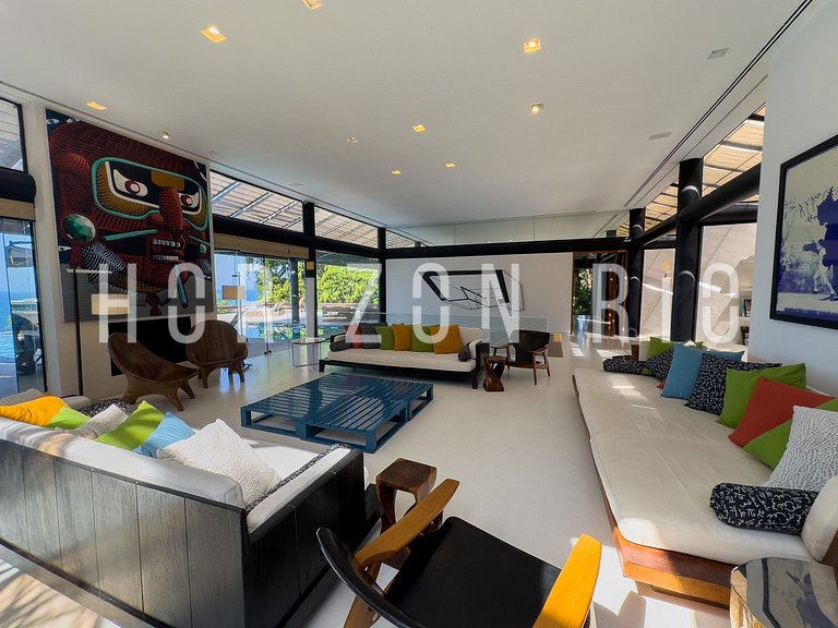 Location maison contemporaine avec vue mer à São Conrado