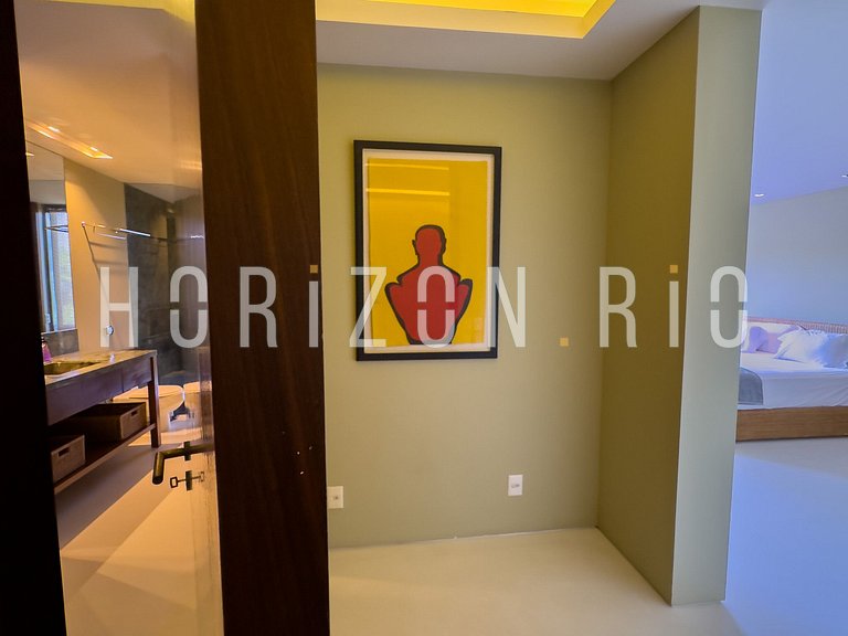 Location maison contemporaine avec vue mer à São Conrado