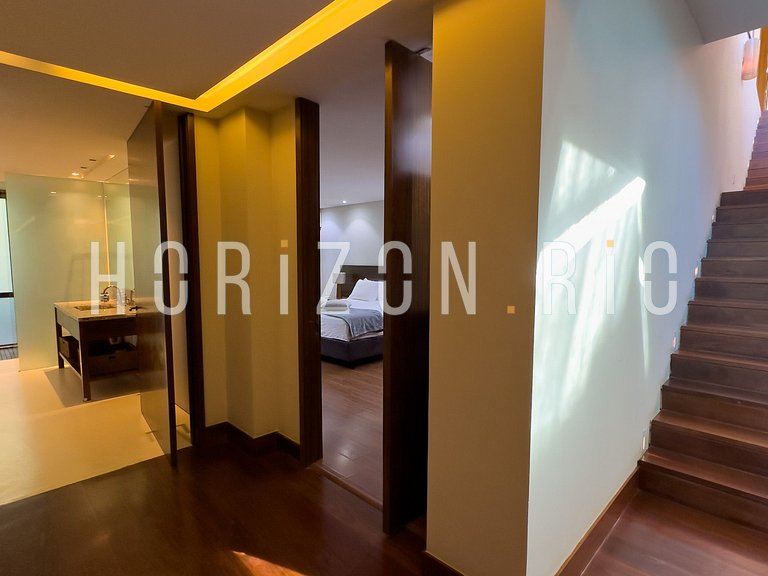 Location maison contemporaine avec vue mer à São Conrado