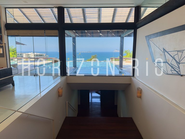 Casa contemporánea en São Conrado, Alquiler con vista al mar