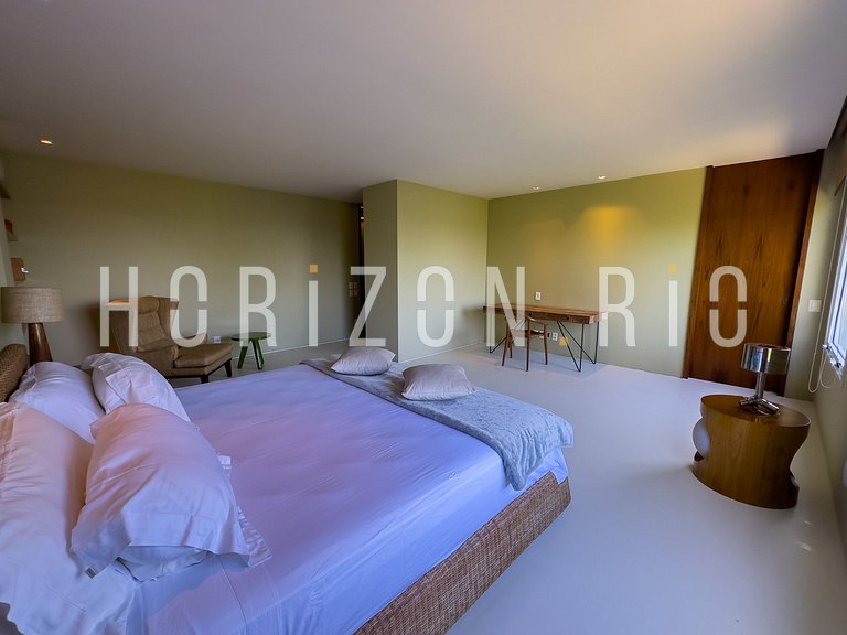 Location maison contemporaine avec vue mer à São Conrado