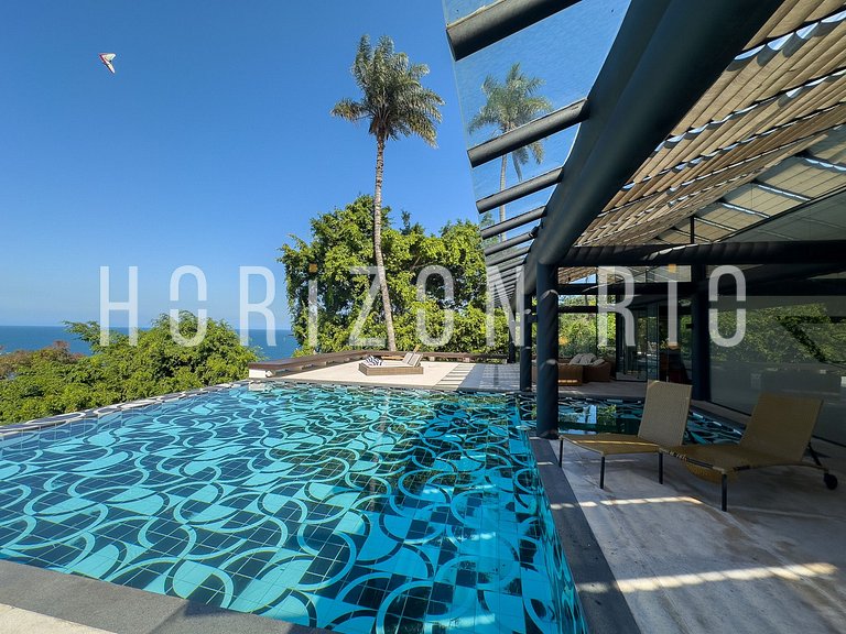 Location maison contemporaine avec vue mer à São Conrado