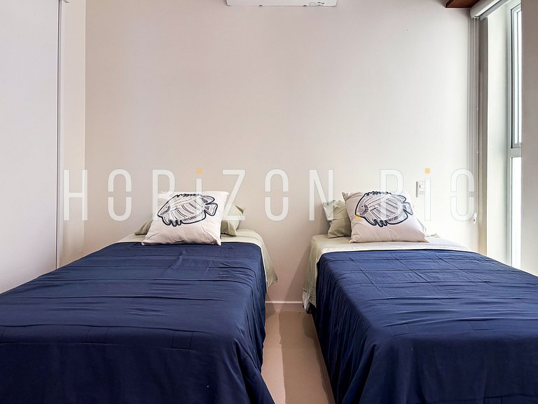 Apartamento de 2 quartos com vista-mar